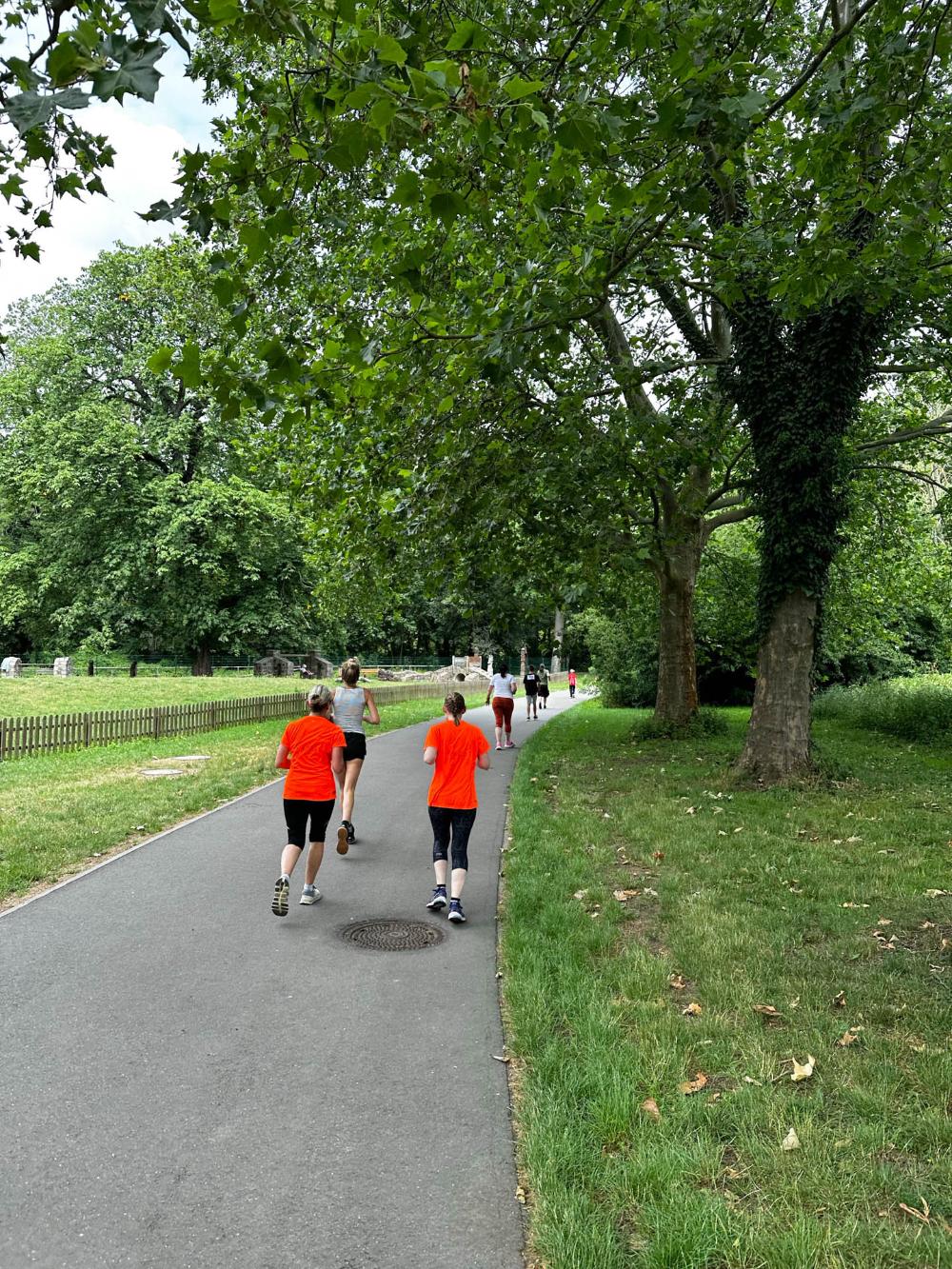 Läufer auf einem Weg im Park.